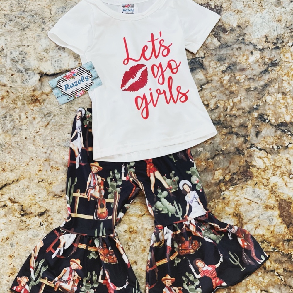 Let’s Go Girls Vintage Cowgirls Bell Bottoms